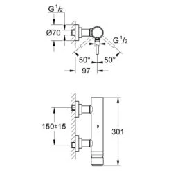 Grohe Atrio Single-Lever Wall Mounted Shower Mixer 1/2″ 32650 -Bathroom Shower Shop grohe 32650001 2