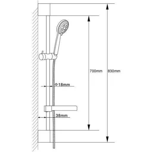 Hudson Reed Slimline Slide Rail Kit - Image 2