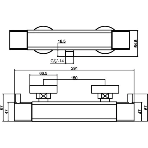 Hudson Reed Quadro Bar Valve Bottom Outlet - Image 2