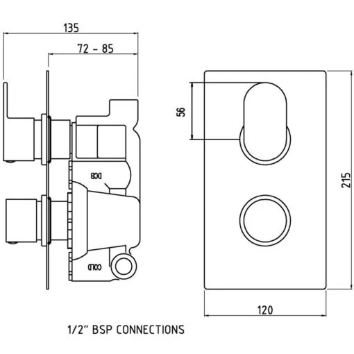 Hudson Reed Reign Twin Themostatic Shower Valve - Image 2