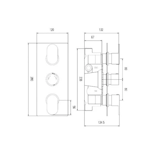 Hudson Reed Reign Triple Thermostatic Shower Valve - Image 2