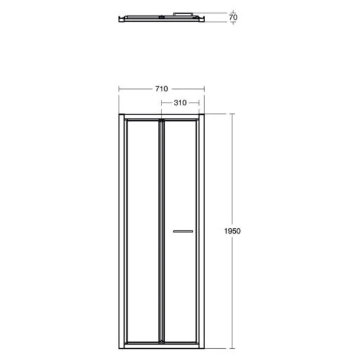 Ideal Standard Connect 2 760mm Bifold Shower Door K9397 - Image 2