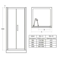 Ideal Standard Synergy 1000mm Infold Door L6209 Bright Silver -Bathroom Shower Shop ideal standard l6209eo 2