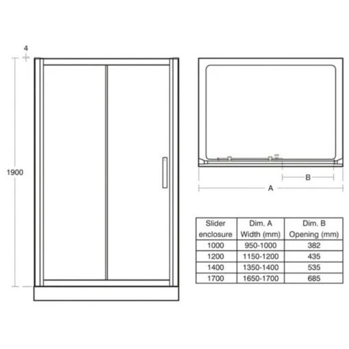 Ideal Standard Synergy 1200mm Slider Door L6289 Bright Silver - Image 2