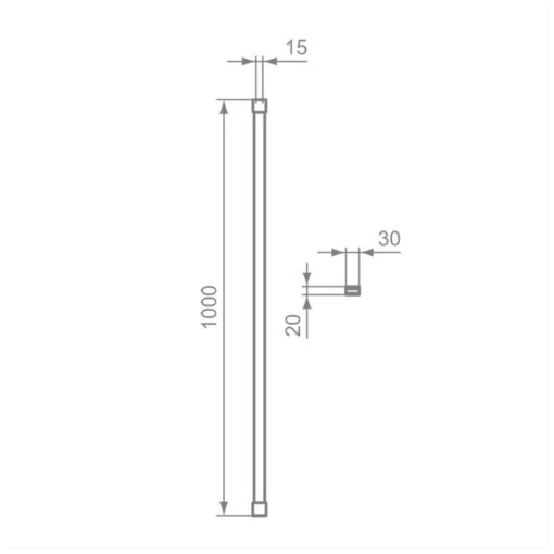 Ideal Standard I.life 1000mm Ceiling Bracing Bracket Bright Silver - Image 2