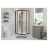 Refresh Classique Framed Black 900mm 2 Door Quadrant -Bathroom Shower Shop iona ftdi104950