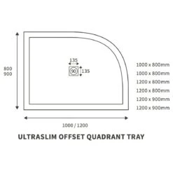 Refresh Ultra-Slim 1000x800mm Offset Quadrant Tray & Waste Left -Bathroom Shower Shop iona ftdi3867 2