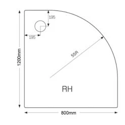 Just Trays Ultracast 1200x800mm RH Offset Quadrant Shower Tray -Bathroom Shower Shop just trays a1280rq100 2