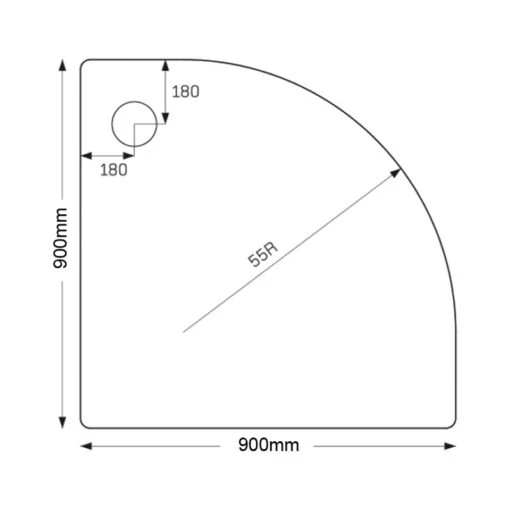 Just Trays Merlin 900mm Quadrant Shower Tray - Image 2