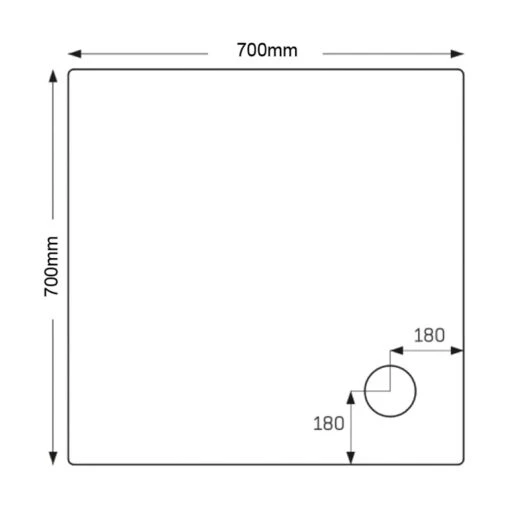 Just Trays Merlin 700mm Square Shower Tray Anti-Slip - Image 2