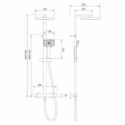 Methven Satinjet Waipori Cool To Touch Bar Shower With Diverter -Bathroom Shower Shop methven wctsdef 2