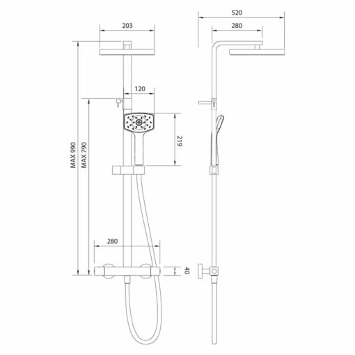 Methven Satinjet Waipori Cool To Touch Bar Shower With Diverter - Image 2