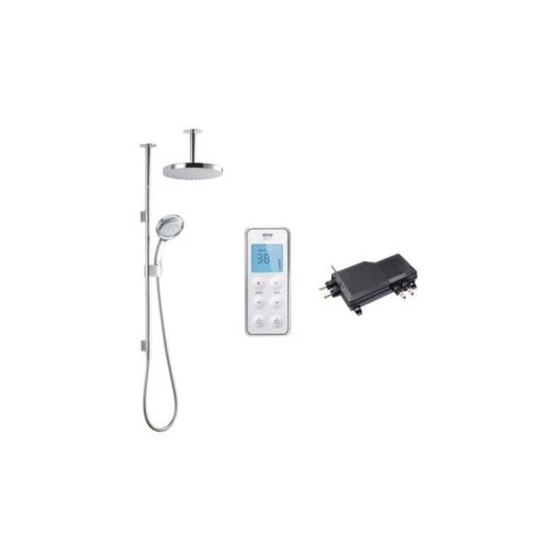 Mira Vision Dual Ceiling Fed Shower Pumped White/Chrome - Image 2