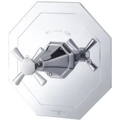 Perrin & Rowe Deco Crosstop Concealed Mixer Without Flow Control Pewter