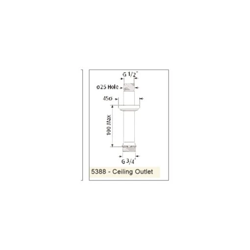 Perrin & Rowe Ceiling Shower Outlet 100mm Chrome - Image 2