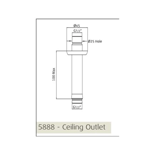 Perrin & Rowe Contemporary Ceiling Shower Outlet Nickel - Image 2