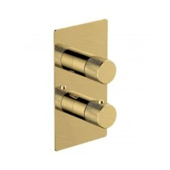 RAK Amalfi Thermostatic Dual Outlet Shower Valve Brushed Gold