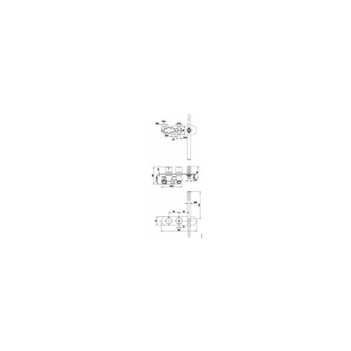 RAK Feeling Round Horizontal Dual Outlet Valve With Wall Outlet Grey - Image 2