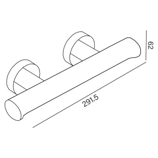 RAK Round Thermostatic Bar Shower Valve Brushed Nickel - Image 2