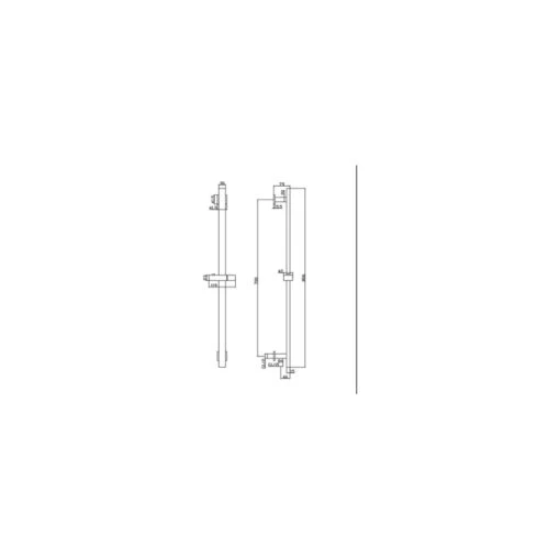 RAK Square Slide Rail Kit With Integral Wall Outlet Black - Image 2