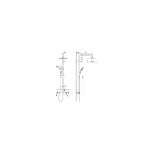 RAK Compact Round Exposed Thermostatic Shower Column Chrome - Image 2