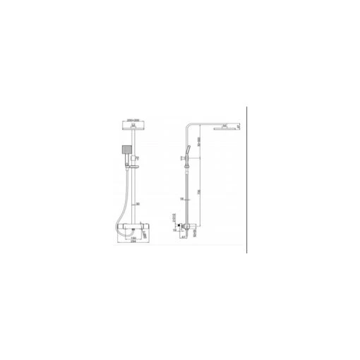 RAK Cool Touch Square Thermostatic Shower Column (WRAS) - Image 2