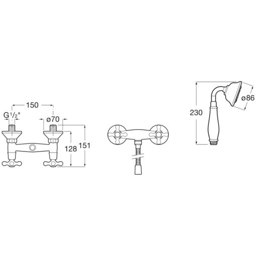 Roca Carmen Wall-Mounted Shower Mixer - Image 2
