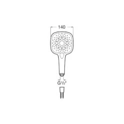 Roca Plenum Square Handset 140mm Chrome & White -Bathroom Shower Shop roca 5b1110cb0 3