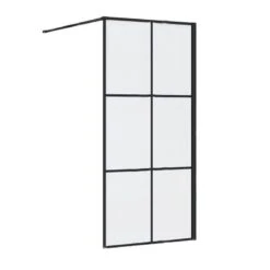Synergy Vodas 8 Stella 1200mm Black Wetroom Panel