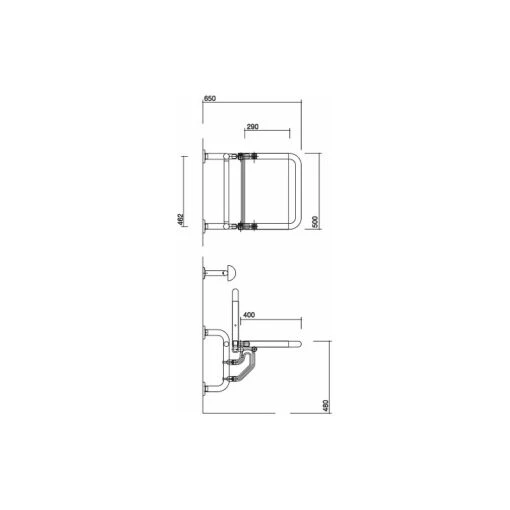 Twyford Avalon Folding Shower Seat Doc.M Compliant Grey - Image 2