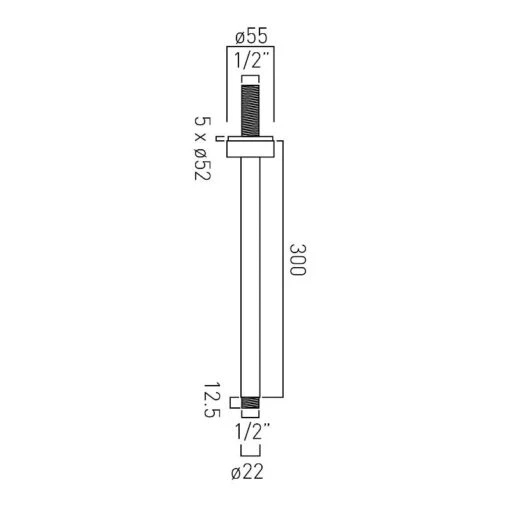 Vado Elements Ceiling Mounting Shower Arm 300mm - Image 2
