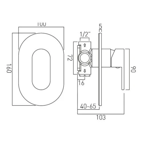 Vado Life Manual Shower Valve - Image 2